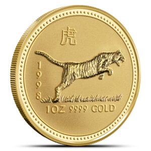 1 oz Australian Gold Lunar Tiger Coi