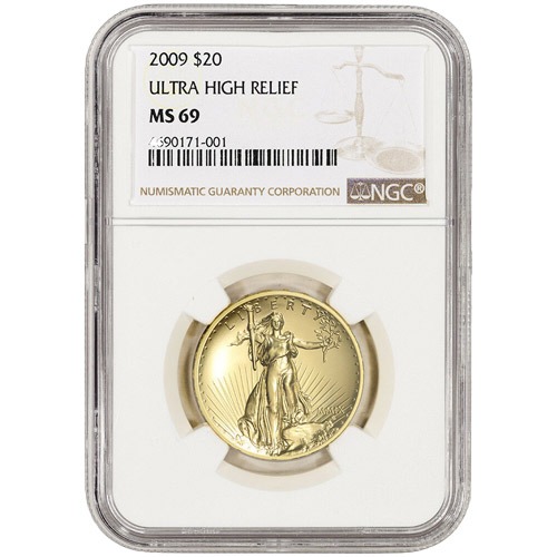 2009 Ultra High Relief Gold Double Eagle Coin NGC MS69 (Varied Label) - Image 3
