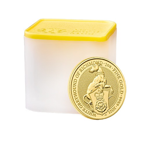 2021 1 oz British Gold Queens Beast White Greyhound Coin (BU) - Image 3