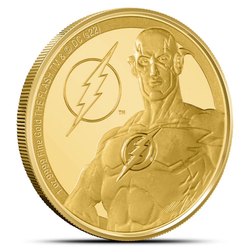 2022 1 oz Proof Niue Gold Classic Superhero Flash Coin - Image 3