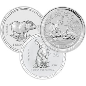 1 Kilo Australian Silver Lunar Coins (Random Year, Varied Design)