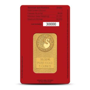 1 oz Perth Mint Lunar Year of the Snake Gold Bar (New)