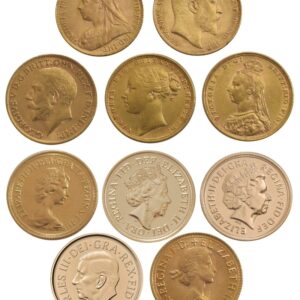 10 x Gold Sovereign Portrait Set Gift Boxed
