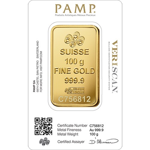 100 Gram PAMP Suisse Fortuna Veriscan Gold Bar (New w/ Assay) - Image 2