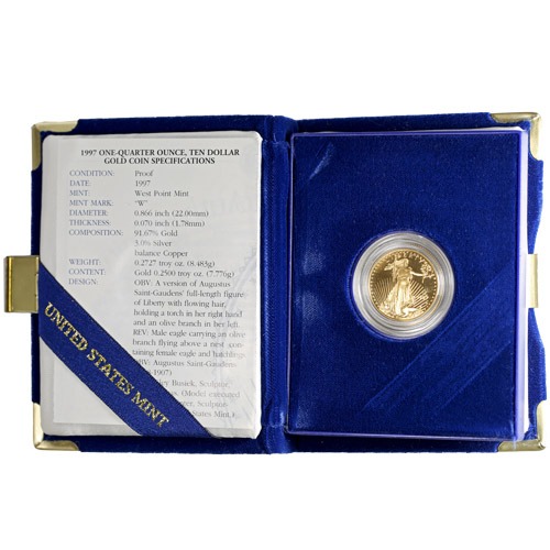 1/4 oz Proof American Gold Eagle Coin (Random Year, Box + CoA) - Image 2