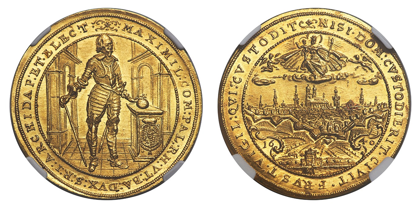 1640 Germany Gold 5 Ducat Maximilian I MS-64 NGC - Image 3
