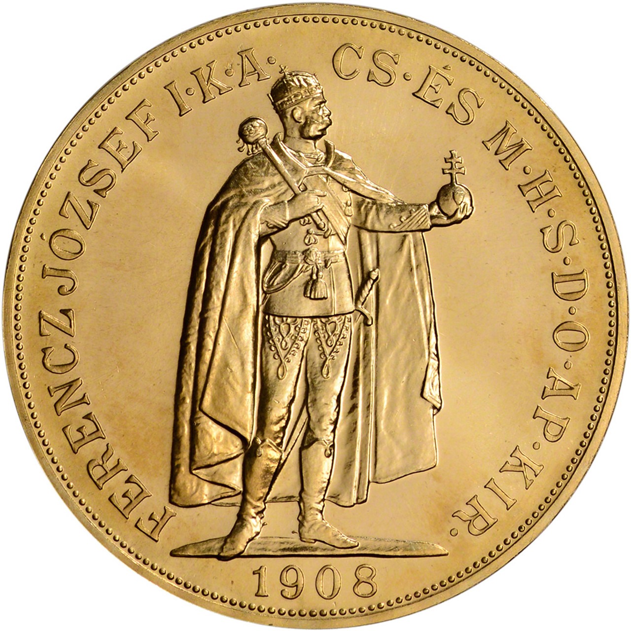 1908 Hungary 100 Korona Gold Coin