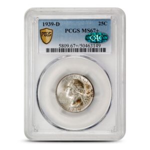 1939-D Washington Quarter PCGS MS67