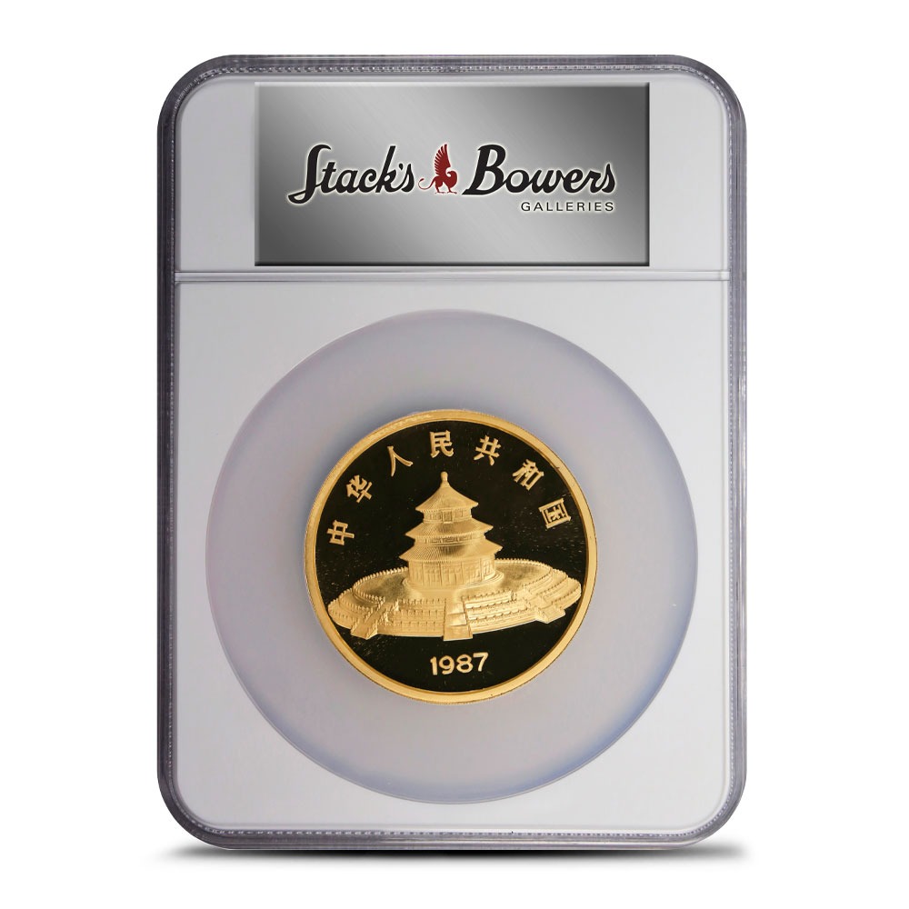 1987 5 oz Proof Chinese Gold Panda Coin NGC PF69 UCAM - Image 2