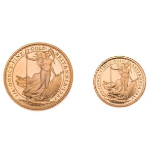 1987 Proof Gold Britannia 2 Coin Set Boxed