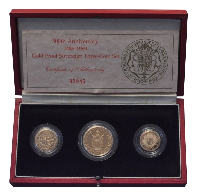 1989 Proof Gold Sovereign 3 Coin Set