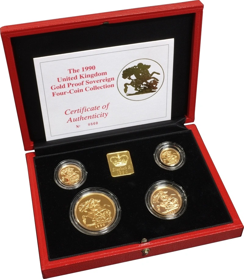 1990 Proof Gold Sovereign 4 Coin Set