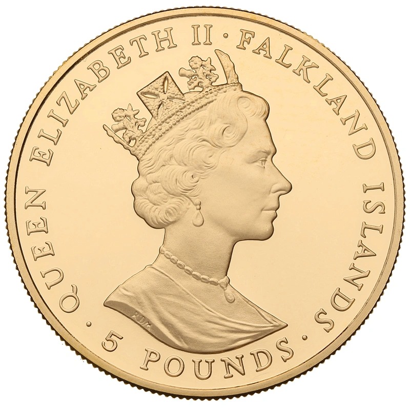 1991 Proof £5 Gold Crown Coin Falkland Islands Charles Diana 10th Wedding Anniversary Boxed - Image 2
