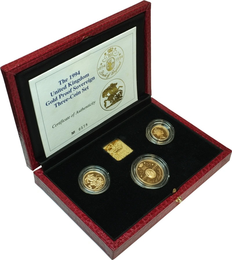 1994 Proof Gold Sovereign 3 Coin Set