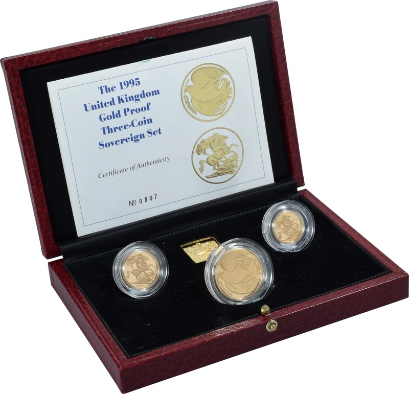 1995 Proof Gold Sovereign 3 Coin Set
