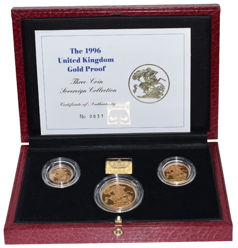 1996 Proof Gold Sovereign 3 Coin Set