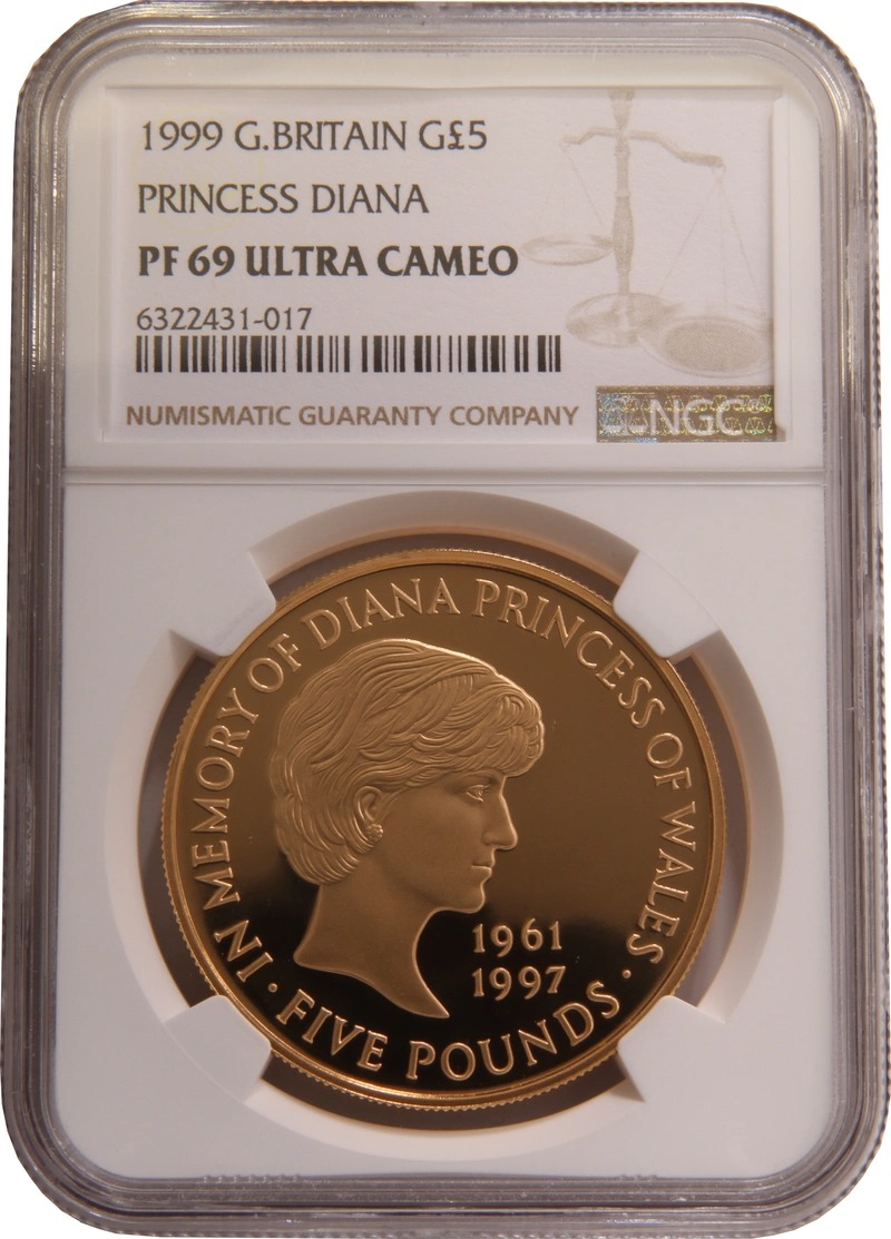 1999 Proof Gold Crown £5 Coin Dian