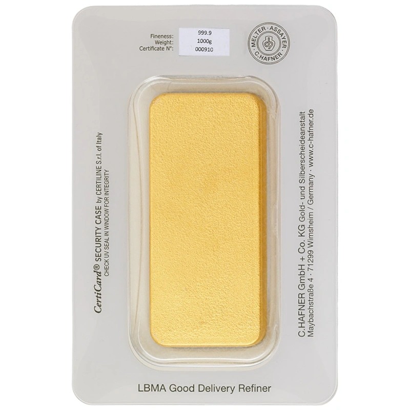 Buy 1kg C. Hafner Cast Gold Bar - Image 2