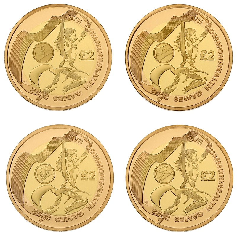 2002 Proof £2 Gold 4 Coin Set Commonwealth Games Collection Boxed - Image 2