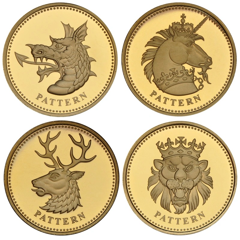 2004 Proof Gold £1 Pound Coin Heraldic Beasts 4 Coin Set Boxed - Image 2