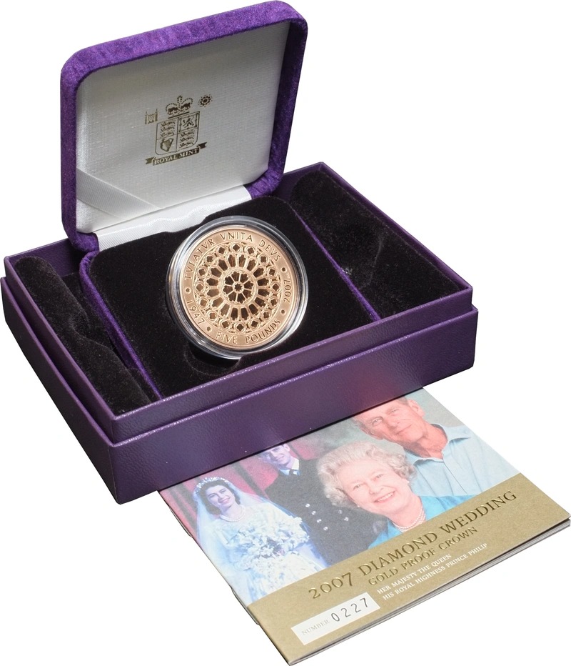 2007 Proof Gold Crown £5 Coin Diamon