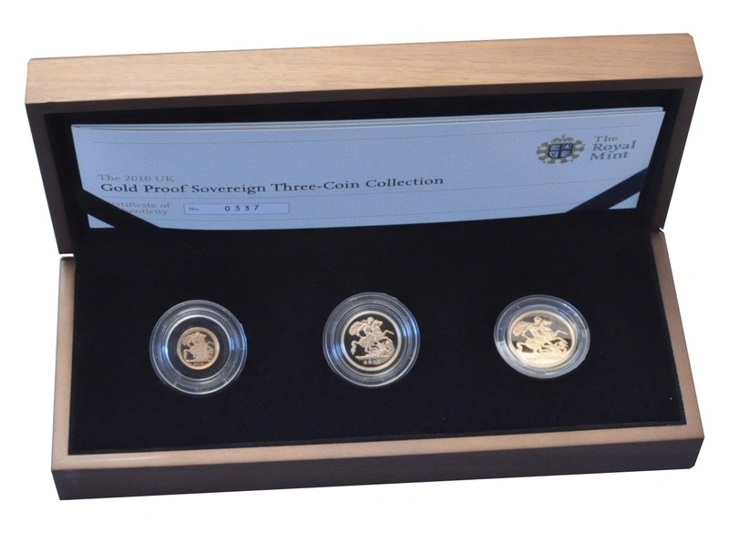 2010 Proof Gold Sovereign 3 Coin Sta