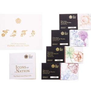 2013 Proof Gold £1 Pound Floral Collection Set Boxed