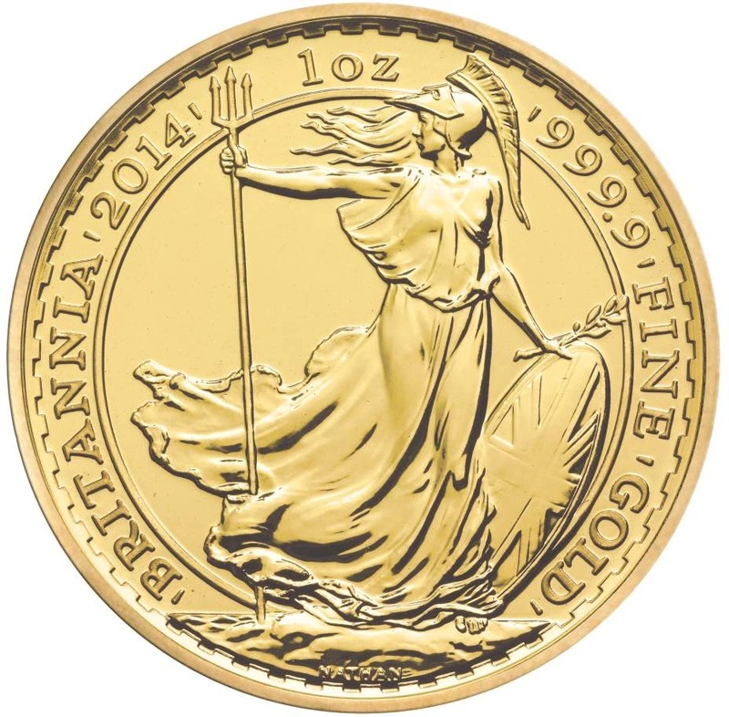 Gold Britannia 1 oz Coin Uniface Obv