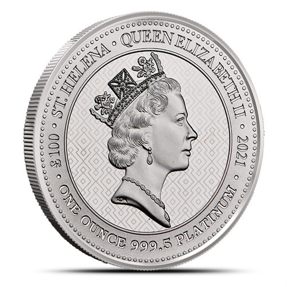 2021 1 oz St. Helena Platinum Queens Virtues Victory Coin (BU) - Image 2