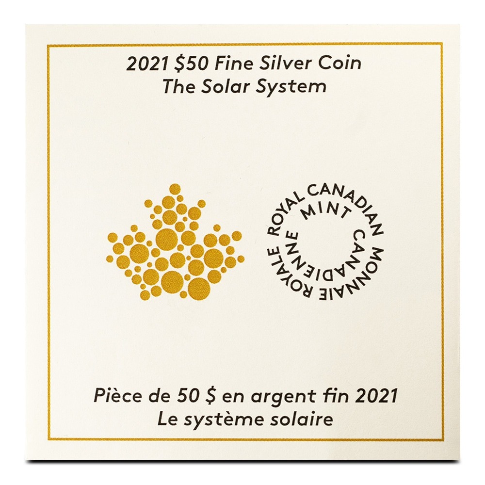 2021 5 oz Colorized Canadian Silver Solar System Coin (Box + CoA) - Image 3