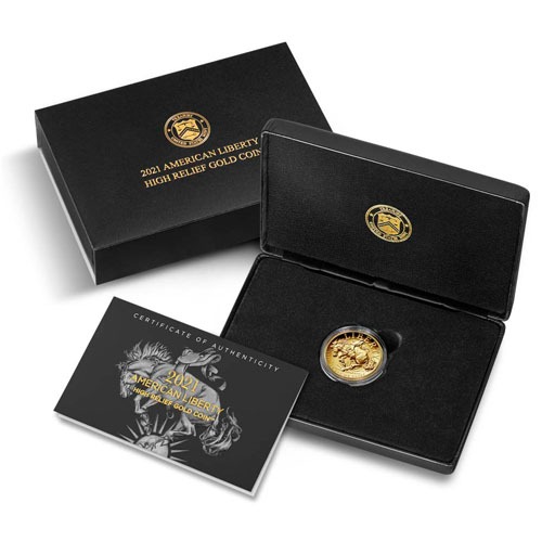 2021-W 1 oz American Gold Liberty High Relief Coin (Box + CoA) - Image 5
