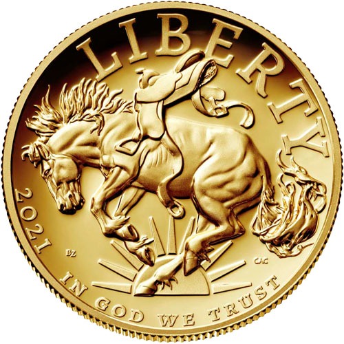 2021-W 1 oz American Gold Liberty High Relief Coin (Box + CoA) - Image 2