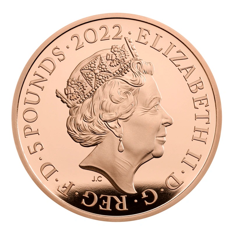 2022 Proof £5 Gold Crown Coin 100th Anniversary of the Discovery of Tutankhamun’s Tomb Boxed - Image 2