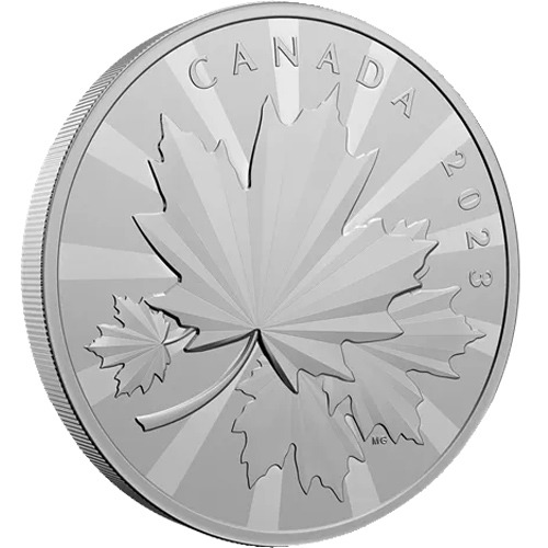 2023 1 Kilo Proof Canadian Silver Multifaceted Maple Leaf Coin - Image 4