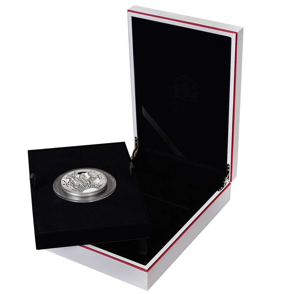 2023 10 oz Proof St. Helena Silver Goddesses Series Eos Coin (Box + CoA) - Image 2