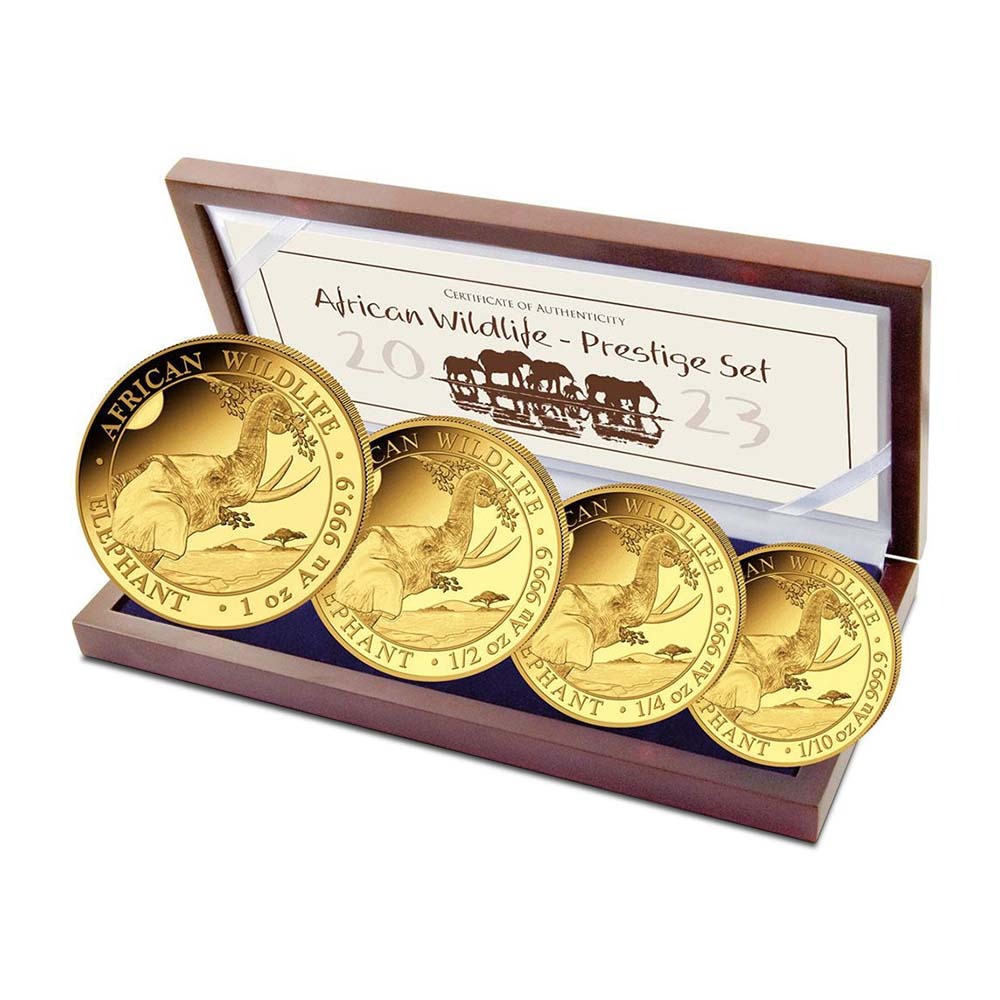 2023 Proof Somalia Gold Elephant African Wildlife Prestige Coin Set (Box + CoA) - Image 2