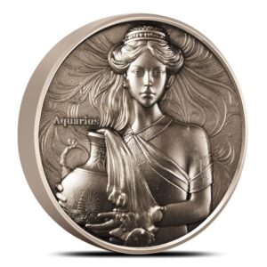 2024 5 oz Antique Niue Silver Aquari