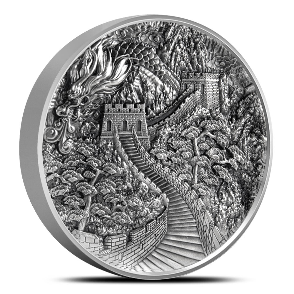 5 oz Antique Niue Silver The Dragon
