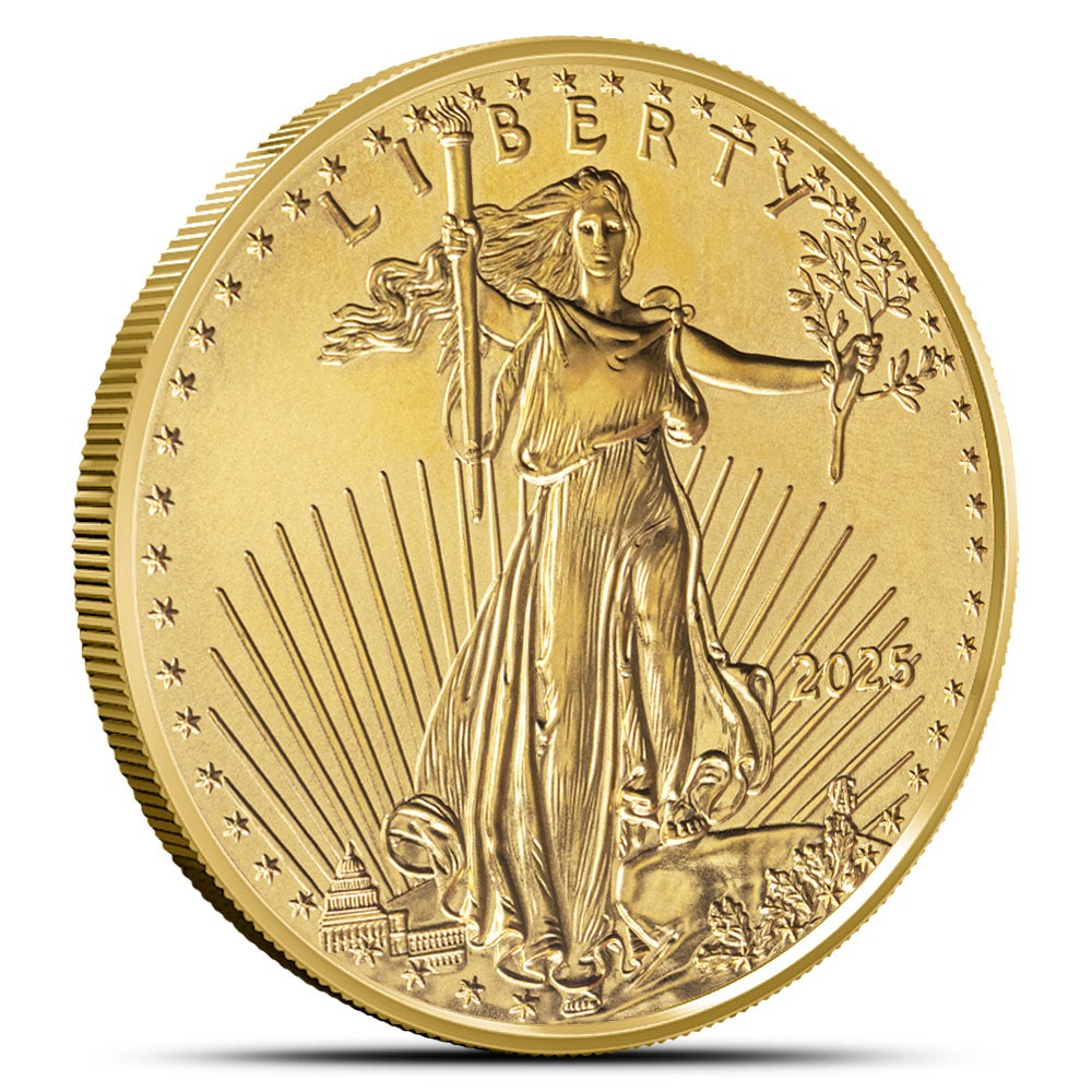 2025 1 oz American Gold Eagle Tube (20 Coins, BU) - Image 2