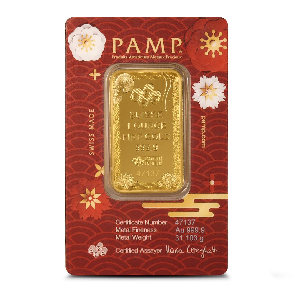 2025 1 oz PAMP Suisse Good Luck Koi Fish Gold Bar (New w/ Assay) - Image 2