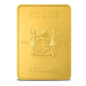 2025 5 oz Fiji Silver Snake Rectangular Coin (Box + CoA, Gilded)