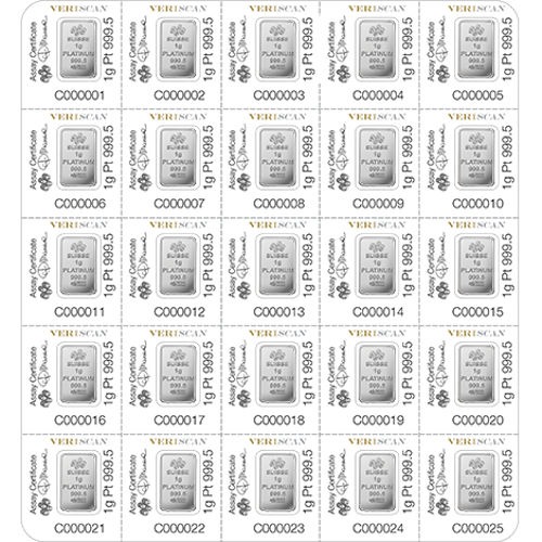 25 Gram PAMP Suisse Divisible Platinum Bar (25x1 w/Assay) - Image 2