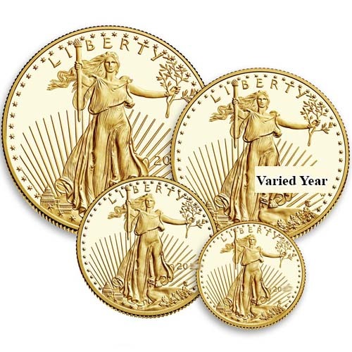 4-Coin Proof American Gold Eagle Set (Random Year, Box + CoA) - Image 3