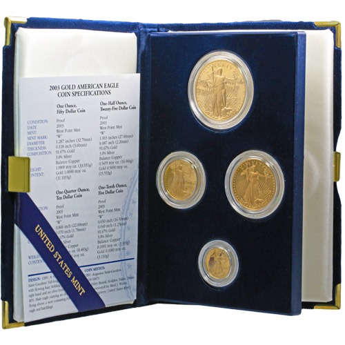 4-Coin Proof American Gold Eagle Set (Random Year, Box + CoA) - Image 2