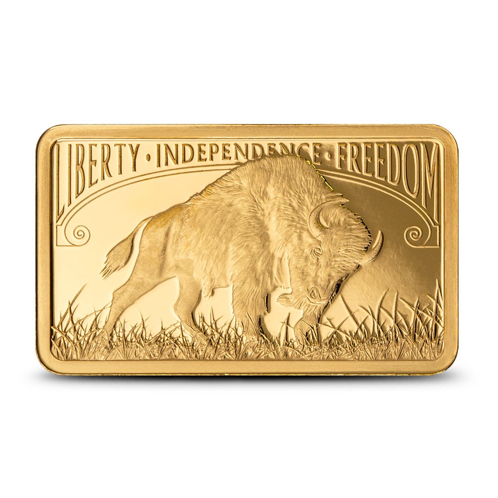 Buy 5 Gram PAMP Suisse America The Free American Buffalo Gold Bar (New w/ Assay) - Image 3