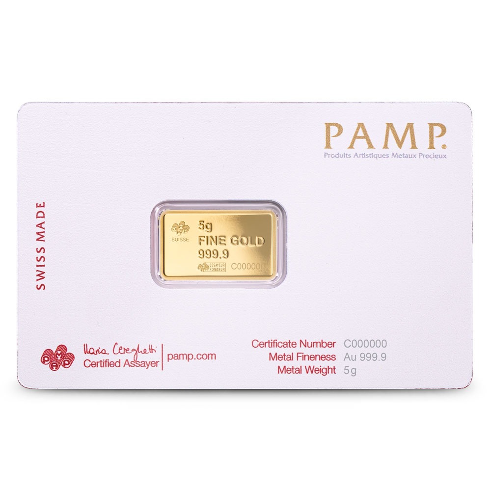 Buy 5 Gram PAMP Suisse America The Free American Buffalo Gold Bar (New w/ Assay) - Image 2