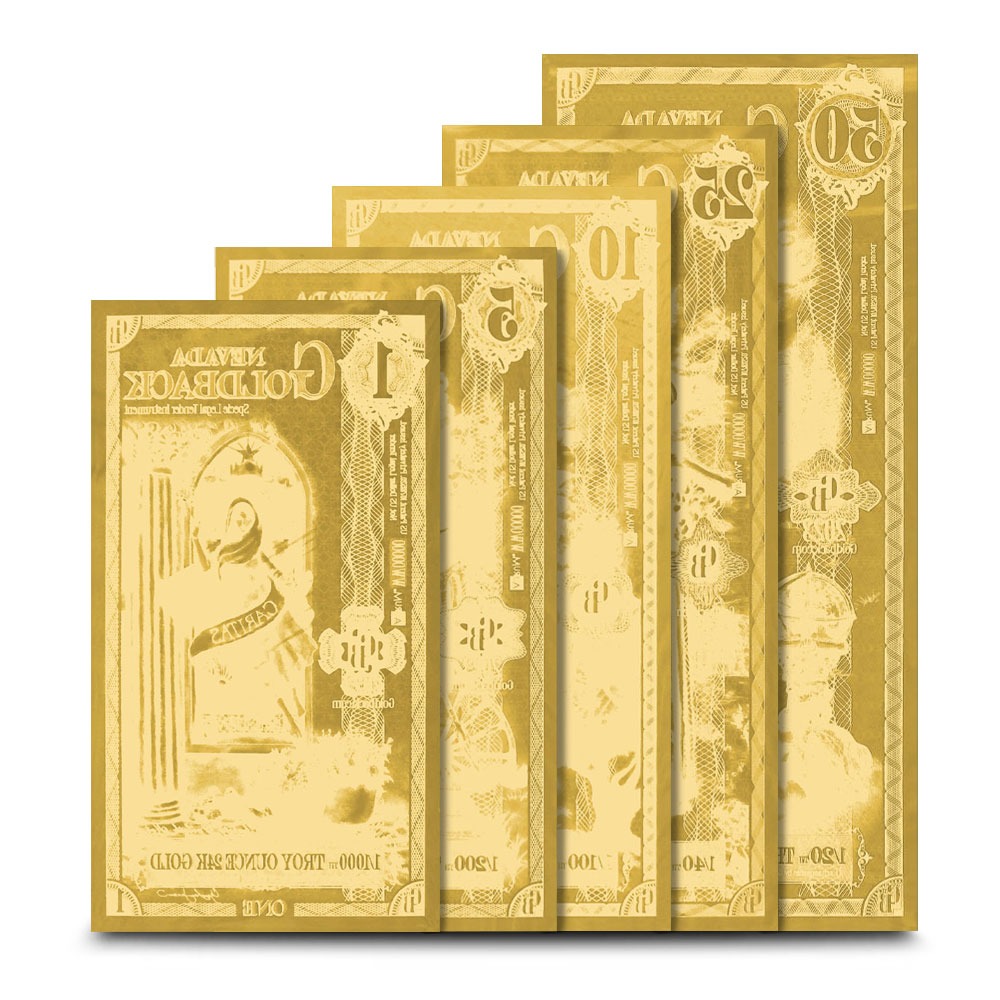 5 Piece Nevada Goldback Gold Note Set (Random Year, New) - Image 2