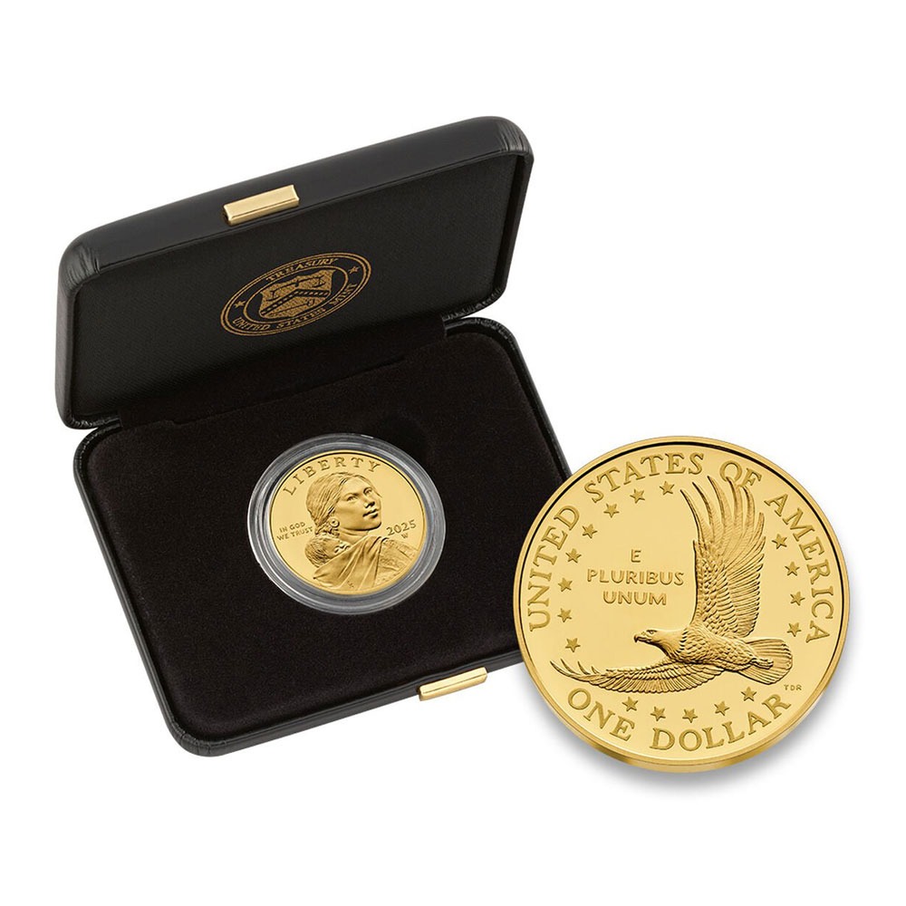2025-W 1/2 oz Proof American Gold 25th Anniversary Sacagawea Dollar Coin (Box + CoA) - Image 2