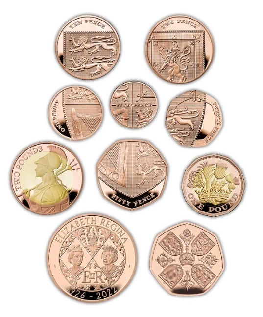 2022 Gold Her Majesty Queen Elizabeth II Proof Memorial Definitive Coin Set Boxed - Image 2