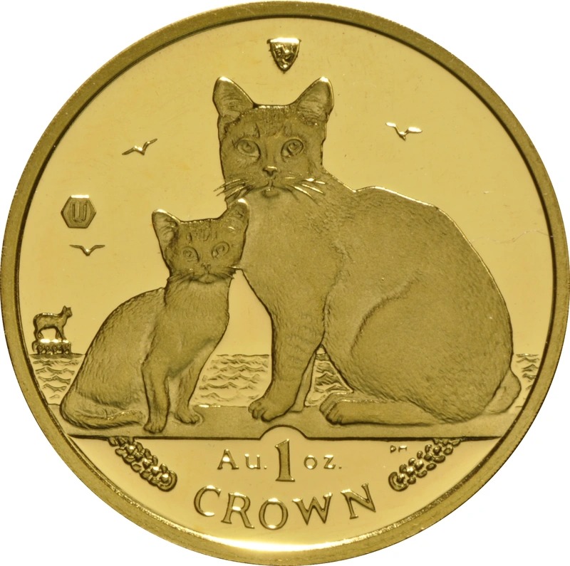 1 oz Isle of Man Crown Gold Coin Man